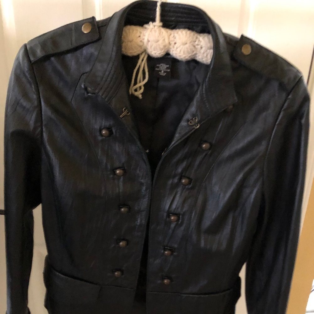 leather military looking jacket